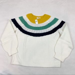 Gap striped long‎ sleeve pullover sweater crew neck